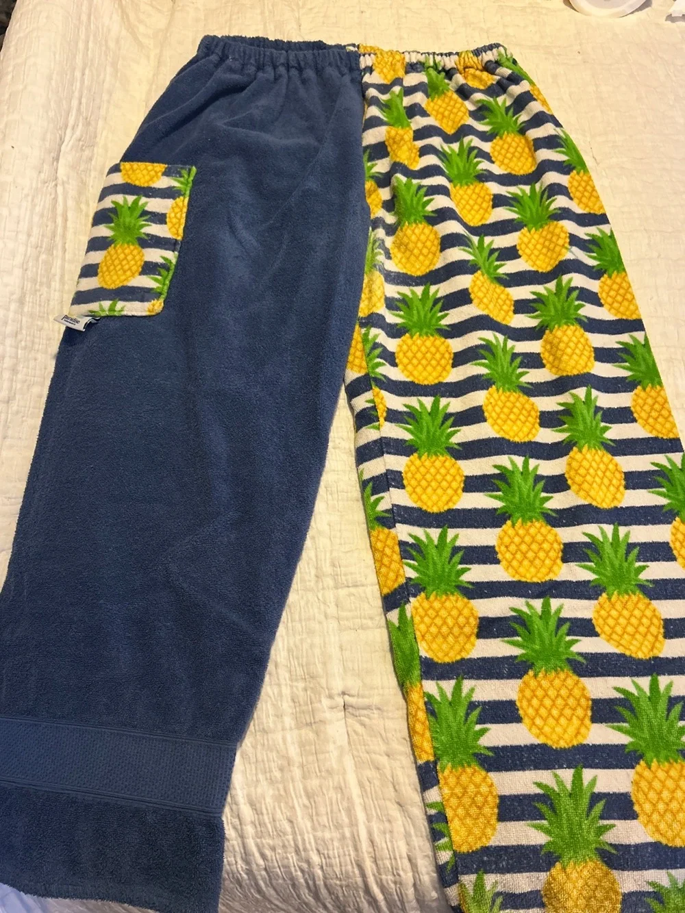Paradise Pineapple Terry Cloth Towel Beach Swim Pants Blue One Size Kids